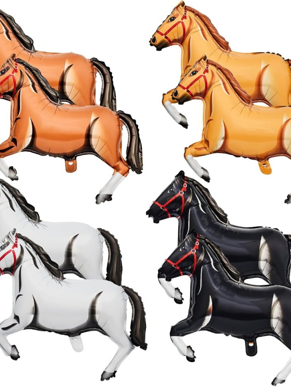 8 Pcs Inflatable Horse Foil Balloons Party Decorations